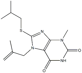 8-(isobutylsulfanyl)-3-methyl-7-(2-methylprop-2-enyl)-3,7-dihydro-1H-purine-2,6-dione Struktur