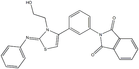 2-{3-[3-(2-hydroxyethyl)-2-(phenylimino)-2,3-dihydro-1,3-thiazol-4-yl]phenyl}-1H-isoindole-1,3(2H)-dione Structure