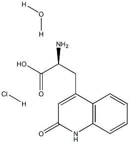 3-(2-Oxo-1,2-dihydro-4-quinolinyl)alanine  monohydrate  hydrochloride Struktur