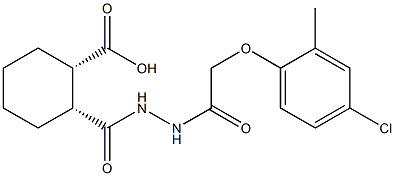(1S,2R)-2-({2-[2-(4-chloro-2-methylphenoxy)acetyl]hydrazino}carbonyl)cyclohexanecarboxylic acid,,结构式