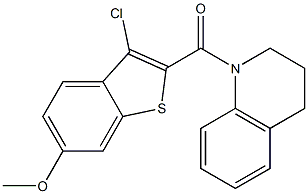 (3-chloro-6-methoxy-1-benzothiophen-2-yl)[3,4-dihydro-1(2H)-quinolinyl]methanone Structure