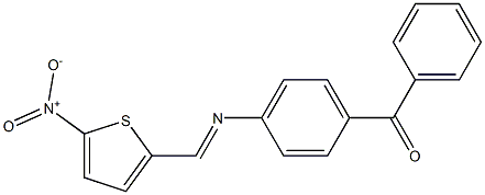 (4-{[(E)-(5-nitro-2-thienyl)methylidene]amino}phenyl)(phenyl)methanone,,结构式