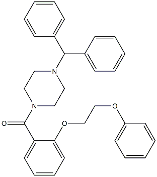 (4-benzhydryl-1-piperazinyl)[2-(2-phenoxyethoxy)phenyl]methanone,,结构式