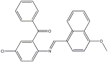 (5-chloro-2-{[(E)-(4-methoxy-1-naphthyl)methylidene]amino}phenyl)(phenyl)methanone,,结构式