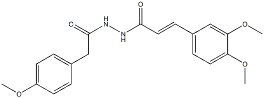 (E)-3-(3,4-dimethoxyphenyl)-N'-[2-(4-methoxyphenyl)acetyl]-2-propenohydrazide 化学構造式