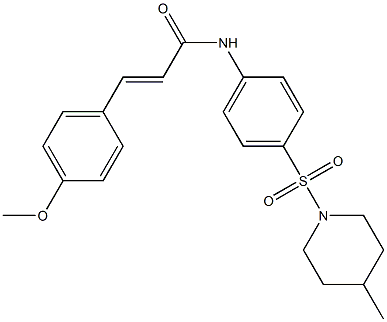 (E)-3-(4-methoxyphenyl)-N-{4-[(4-methyl-1-piperidinyl)sulfonyl]phenyl}-2-propenamide Struktur