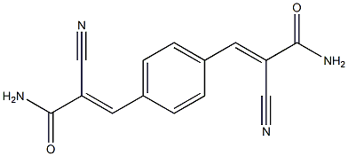 (E)-3-{4-[(E)-3-amino-2-cyano-3-oxo-1-propenyl]phenyl}-2-cyano-2-propenamide 化学構造式