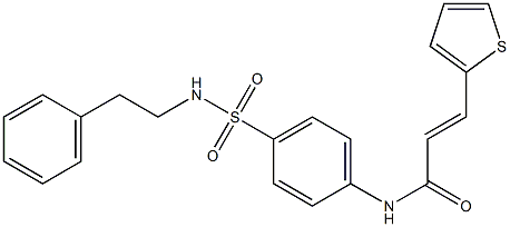 (E)-N-{4-[(phenethylamino)sulfonyl]phenyl}-3-(2-thienyl)-2-propenamide Struktur