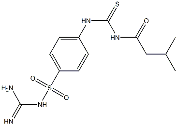 {[amino(imino)methyl]amino}[4-({[(3-methylbutanoyl)amino]carbothioyl}amino)phenyl]dioxo-lambda~6~-sulfane Structure