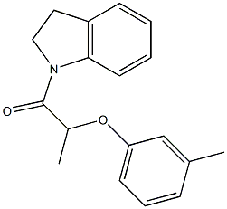 1-(2,3-dihydro-1H-indol-1-yl)-2-(3-methylphenoxy)-1-propanone Struktur