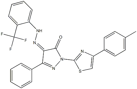  1-[4-(4-methylphenyl)-1,3-thiazol-2-yl]-3-phenyl-1H-pyrazole-4,5-dione 4-{N-[2-(trifluoromethyl)phenyl]hydrazone}