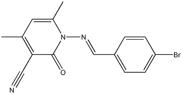 1-{[(E)-(4-bromophenyl)methylidene]amino}-4,6-dimethyl-2-oxo-1,2-dihydro-3-pyridinecarbonitrile Structure