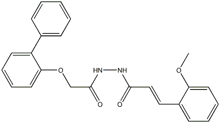 2-([1,1'-biphenyl]-2-yloxy)-N'-[(E)-3-(2-methoxyphenyl)-2-propenoyl]acetohydrazide Struktur