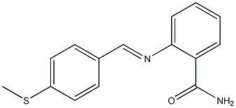 2-({(E)-[4-(methylsulfanyl)phenyl]methylidene}amino)benzamide Struktur