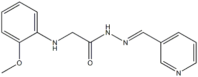 2-(2-methoxyanilino)-N'-[(E)-3-pyridinylmethylidene]acetohydrazide Struktur