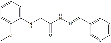 2-(2-methoxyanilino)-N'-[(E)-3-pyridinylmethylidene]acetohydrazide,,结构式