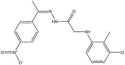 2-(3-chloro-2-methylanilino)-N'-[(Z)-1-(4-nitrophenyl)ethylidene]acetohydrazide,,结构式