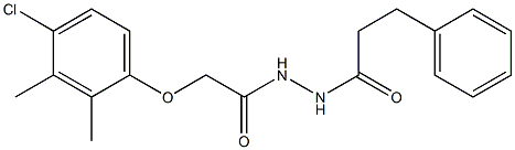 2-(4-chloro-2,3-dimethylphenoxy)-N'-(3-phenylpropanoyl)acetohydrazide Struktur