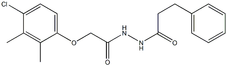 2-(4-chloro-2,3-dimethylphenoxy)-N'-(3-phenylpropanoyl)acetohydrazide,,结构式