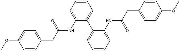 2-(4-methoxyphenyl)-N-(2'-{[2-(4-methoxyphenyl)acetyl]amino}[1,1'-biphenyl]-2-yl)acetamide Struktur