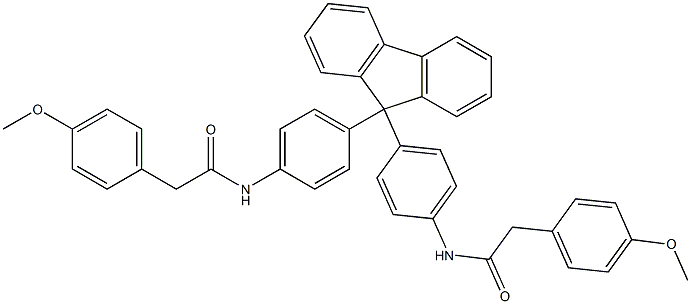 2-(4-methoxyphenyl)-N-{4-[9-(4-{[2-(4-methoxyphenyl)acetyl]amino}phenyl)-9H-fluoren-9-yl]phenyl}acetamide,,结构式