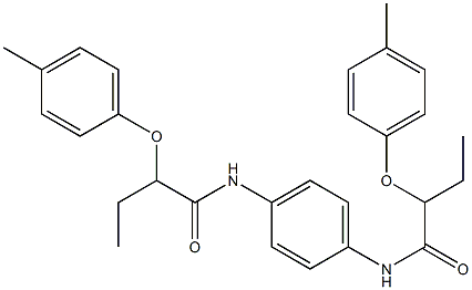 2-(4-methylphenoxy)-N-(4-{[2-(4-methylphenoxy)butanoyl]amino}phenyl)butanamide Struktur