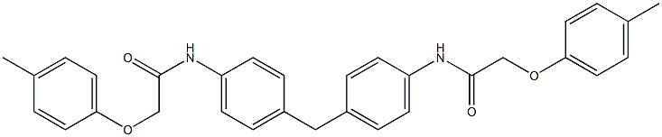 2-(4-methylphenoxy)-N-[4-(4-{[2-(4-methylphenoxy)acetyl]amino}benzyl)phenyl]acetamide Struktur