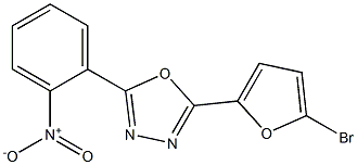 2-(5-bromo-2-furyl)-5-(2-nitrophenyl)-1,3,4-oxadiazole 结构式