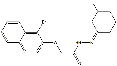 2-[(1-bromo-2-naphthyl)oxy]-N'-(3-methylcyclohexylidene)acetohydrazide,,结构式