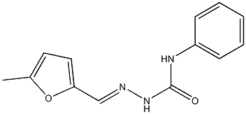 2-[(E)-(5-methyl-2-furyl)methylidene]-N-phenyl-1-hydrazinecarboxamide Struktur