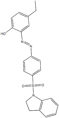 2-{(E)-2-[4-(2,3-dihydro-1H-indol-1-ylsulfonyl)phenyl]diazenyl}-4-ethylphenol,,结构式