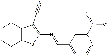 2-{[(E)-(3-nitrophenyl)methylidene]amino}-4,5,6,7-tetrahydro-1-benzothiophene-3-carbonitrile Structure
