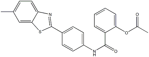 2-{[4-(6-methyl-1,3-benzothiazol-2-yl)anilino]carbonyl}phenyl acetate Struktur