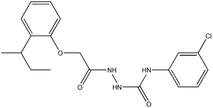 2-{2-[2-(sec-butyl)phenoxy]acetyl}-N-(3-chlorophenyl)-1-hydrazinecarboxamide 结构式