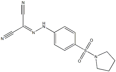 2-{2-[4-(1-pyrrolidinylsulfonyl)phenyl]hydrazono}malononitrile Structure