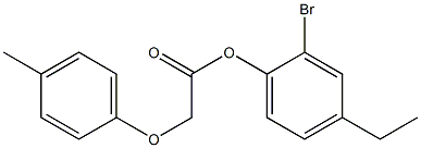 2-bromo-4-ethylphenyl 2-(4-methylphenoxy)acetate 化学構造式