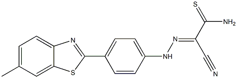 2-cyano-2-{(E)-2-[4-(6-methyl-1,3-benzothiazol-2-yl)phenyl]hydrazono}ethanethioamide,,结构式