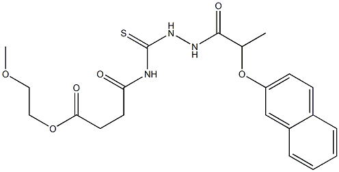 2-methoxyethyl 4-[({2-[2-(2-naphthyloxy)propanoyl]hydrazino}carbothioyl)amino]-4-oxobutanoate Struktur