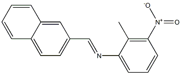 N-(2-methyl-3-nitrophenyl)-N-[(E)-2-naphthylmethylidene]amine,,结构式