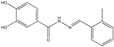 3,4-dihydroxy-N'-[(E)-(2-methylphenyl)methylidene]benzohydrazide Struktur