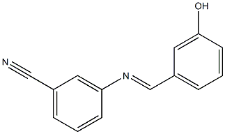3-{[(E)-(3-hydroxyphenyl)methylidene]amino}benzonitrile,,结构式