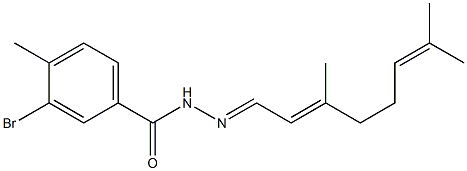 3-bromo-N'-[(E,2E)-3,7-dimethyl-2,6-octadienylidene]-4-methylbenzohydrazide|