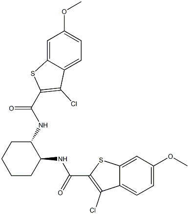  3-chloro-N-((1S,2S)-2-{[(3-chloro-6-methoxy-1-benzothiophen-2-yl)carbonyl]amino}cyclohexyl)-6-methoxy-1-benzothiophene-2-carboxamide