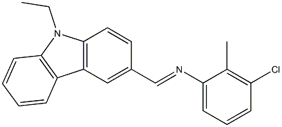 N-(3-chloro-2-methylphenyl)-N-[(E)-(9-ethyl-9H-carbazol-3-yl)methylidene]amine Struktur