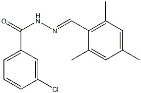 3-chloro-N'-[(E)-mesitylmethylidene]benzohydrazide,,结构式