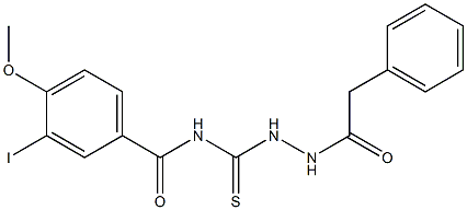 3-iodo-4-methoxy-N-{[2-(2-phenylacetyl)hydrazino]carbothioyl}benzamide Structure