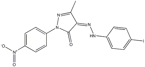 3-methyl-1-(4-nitrophenyl)-1H-pyrazole-4,5-dione 4-[N-(4-iodophenyl)hydrazone] Structure