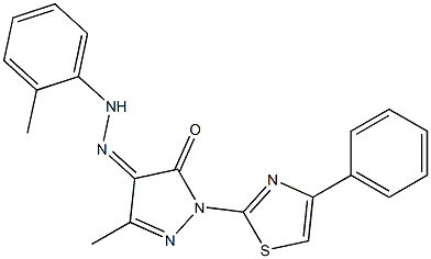 3-methyl-1-(4-phenyl-1,3-thiazol-2-yl)-1H-pyrazole-4,5-dione 4-[N-(2-methylphenyl)hydrazone]|