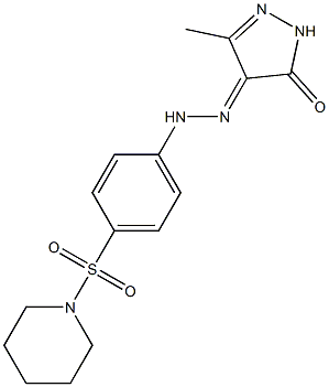 3-methyl-1H-pyrazole-4,5-dione 4-{N-[4-(1-piperidinylsulfonyl)phenyl]hydrazone},,结构式