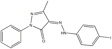 3-methyl-1-phenyl-1H-pyrazole-4,5-dione 4-[N-(4-iodophenyl)hydrazone],,结构式